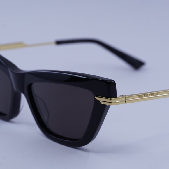 Bottega Veneta BV1241S 001 Sunglasses Black/Gold Cat Eye Frame, Grey Lenses main image 9